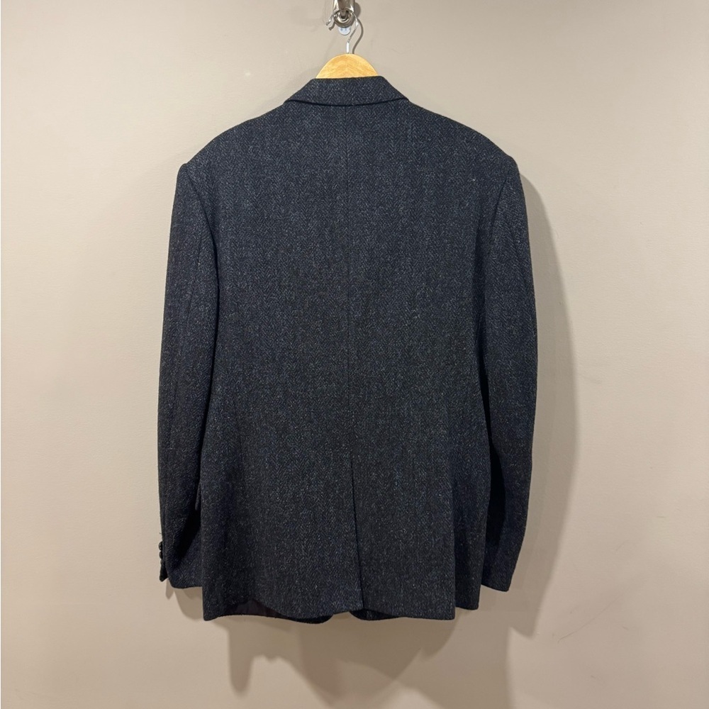Vintage Harris Tweed Sport Coat Mens 42R Navy Blue Stripe Wool Made in Canada - Picture 3 of 14